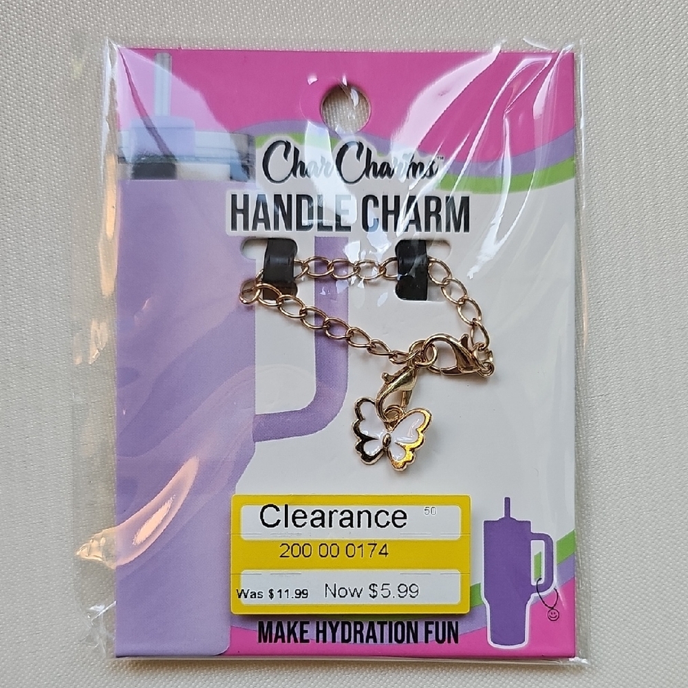 Char Charm Gold Butterfly Handle Charm For Stanley Tumbler New In Plastic